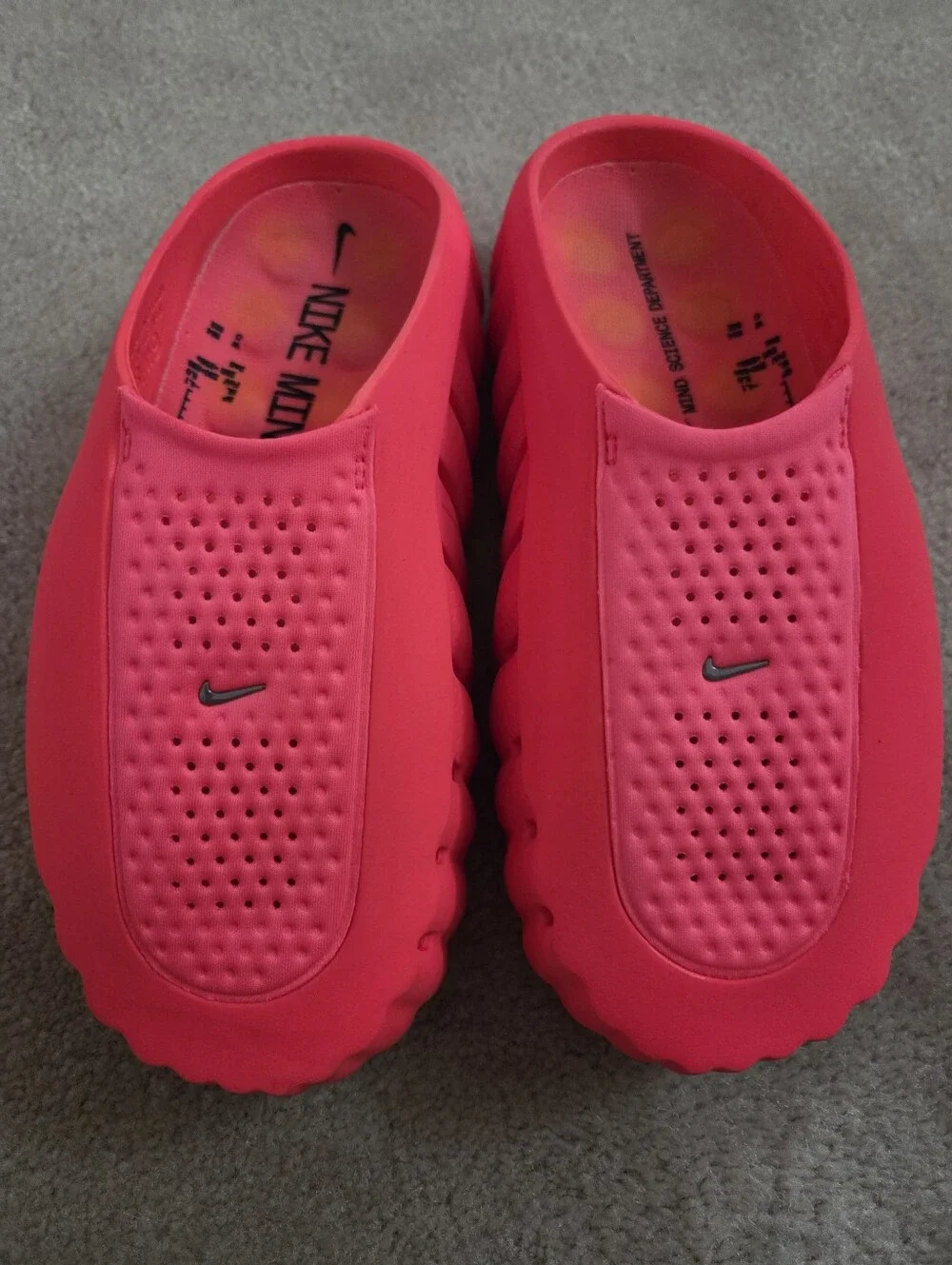 Nike Mind 001 Solar Red Slides Mens 8/Womens 9